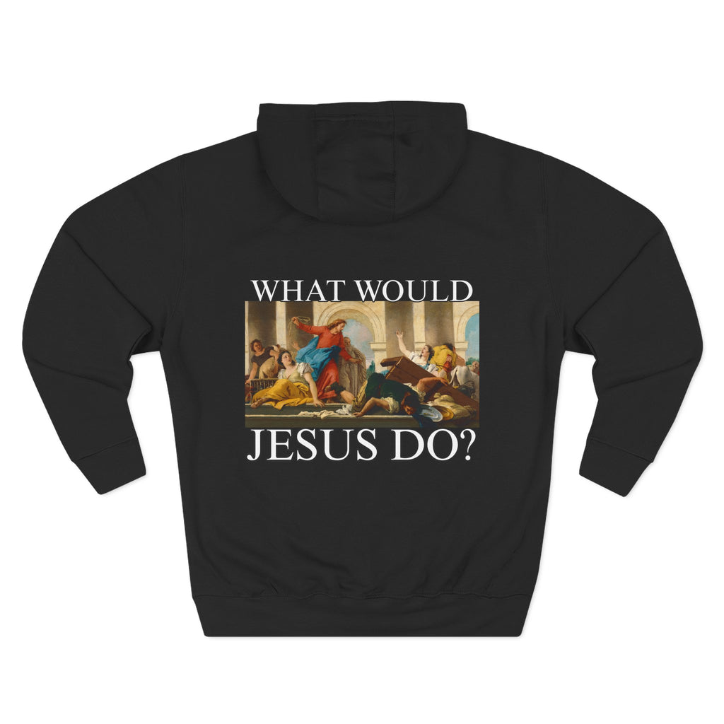 WWJD? Three-Panel Fleece Hoodie