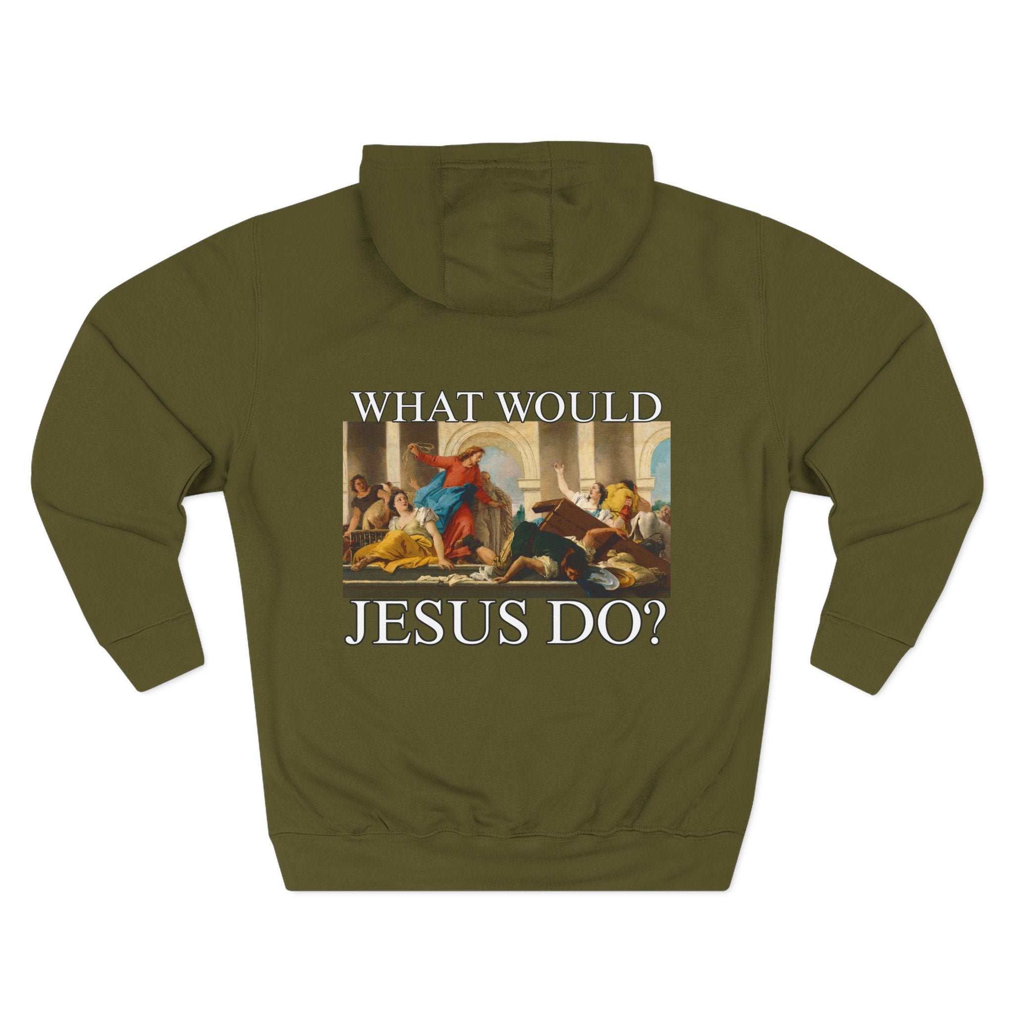 WWJD? Three-Panel Fleece Hoodie