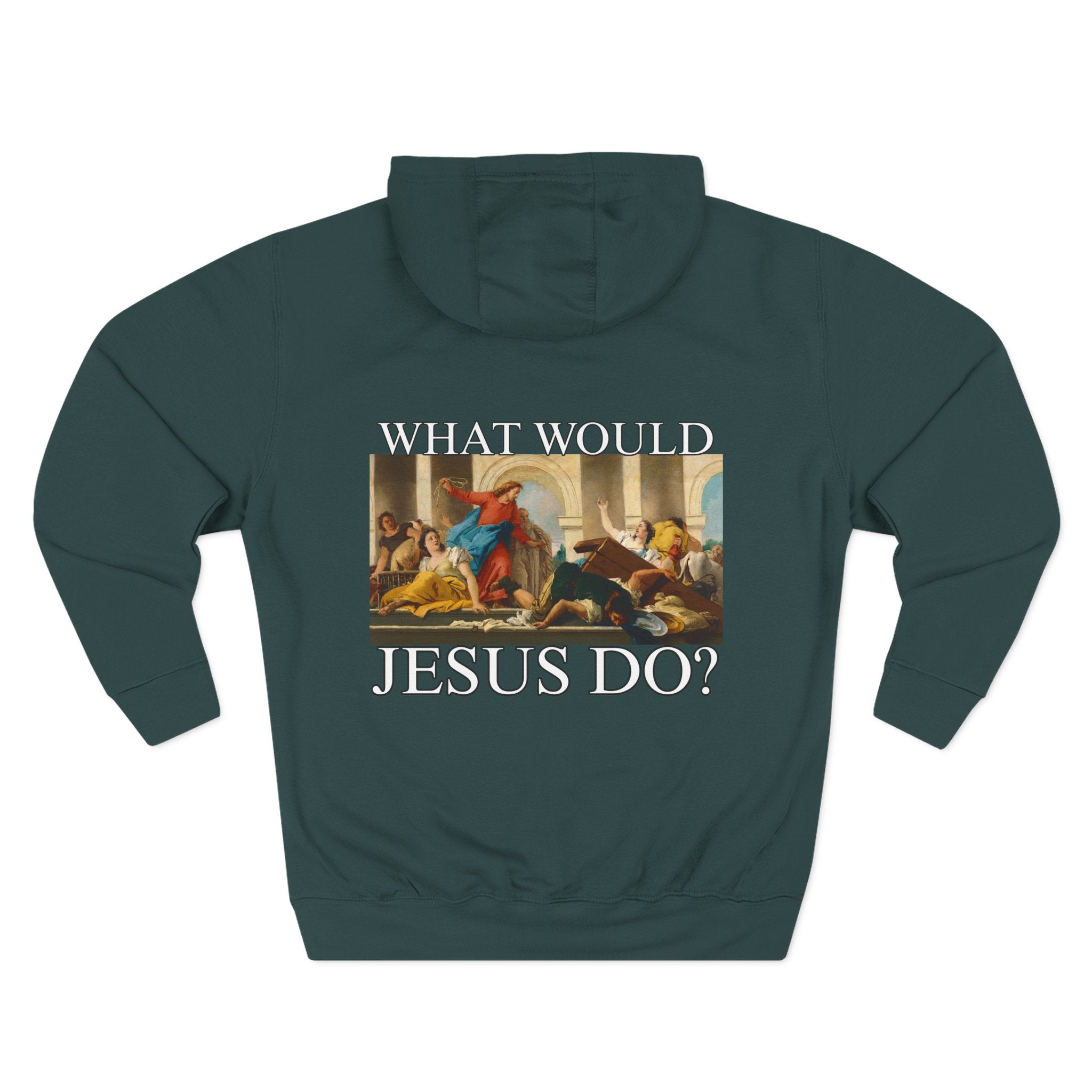 WWJD? Three-Panel Fleece Hoodie